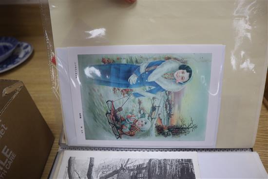 A collection of Chinese tea labels and photos of Hong Kong